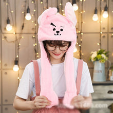 Load image into Gallery viewer, Kocozo Rabbit Hat with Moving Ears Cute Cartoon Toy Hat Airbag Kawaii Funny Toy Cap Kids Plush Toy Birthday Gift Hat for Girls