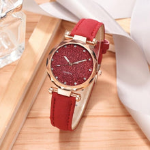 Load image into Gallery viewer, Women Watch Rhinestone Romantic Starry Sky WristWatch Fashion Ladies Leather Watch Clock for Women Relogio Feminino Montre Femme