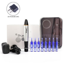Load image into Gallery viewer, Electric Micro Needling Pen Skin Tightening Remove Scar Reduce Wrinkles Scar Marks Removal Device Skin Dr Pen with 8pc Cartridge
