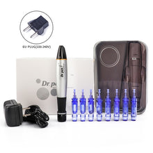 Load image into Gallery viewer, Electric Micro Needling Pen Skin Tightening Remove Scar Reduce Wrinkles Scar Marks Removal Device Skin Dr Pen with 8pc Cartridge
